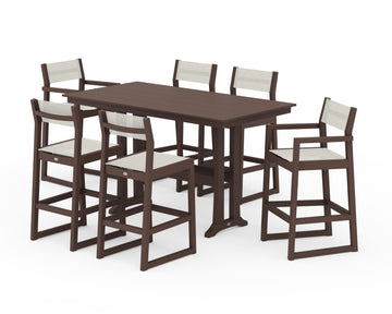 EDGE Sling 7-Piece Farmhouse Bar Set with Trestle Legs
