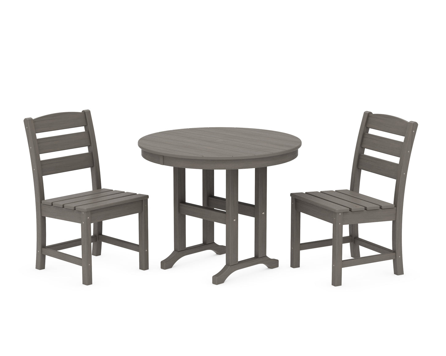 Lakeside Side Chair 3-Piece Round Dining Set