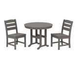 Lakeside Side Chair 3-Piece Round Dining Set