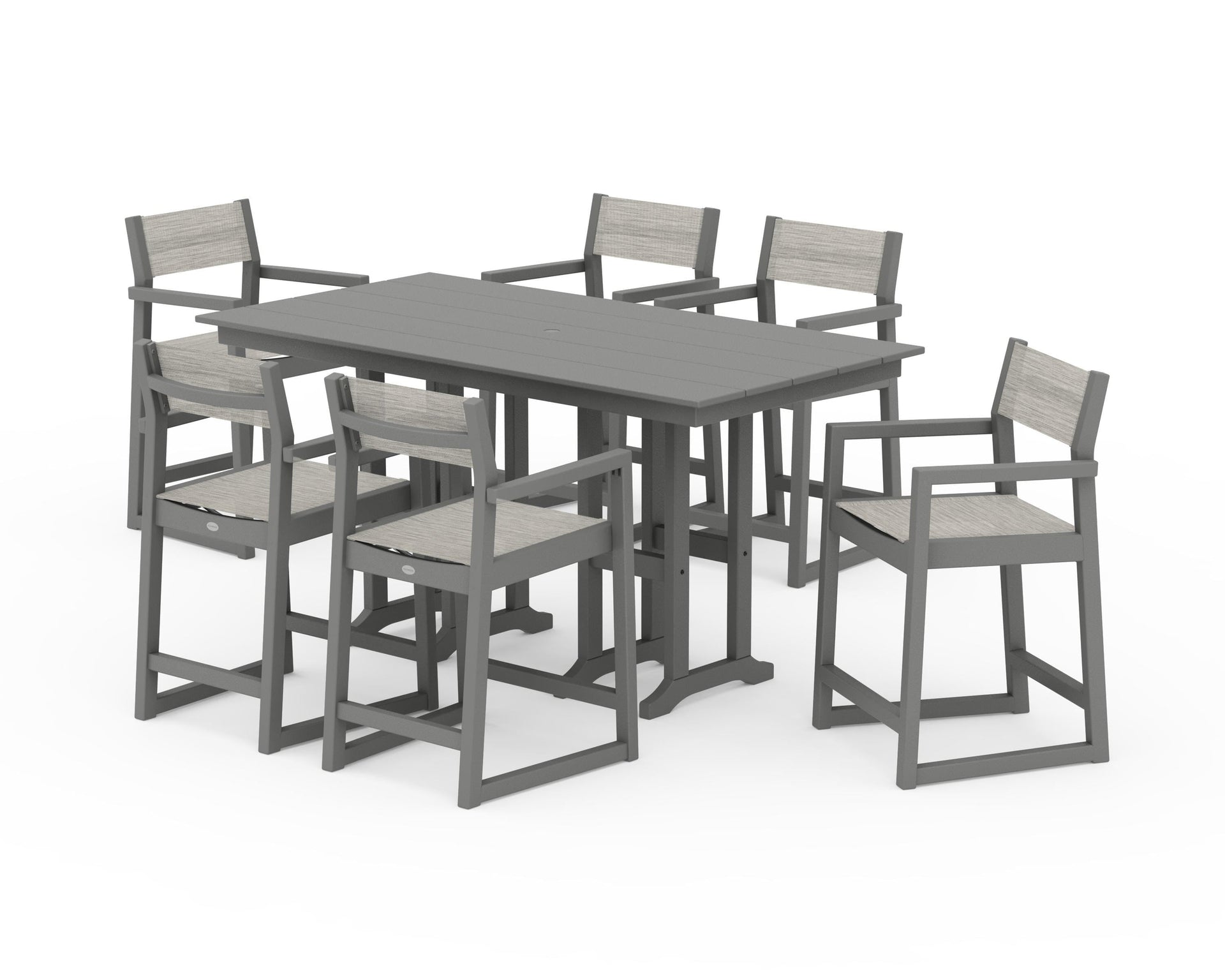 EDGE Sling Arm Chair 7-Piece Farmhouse Counter Set