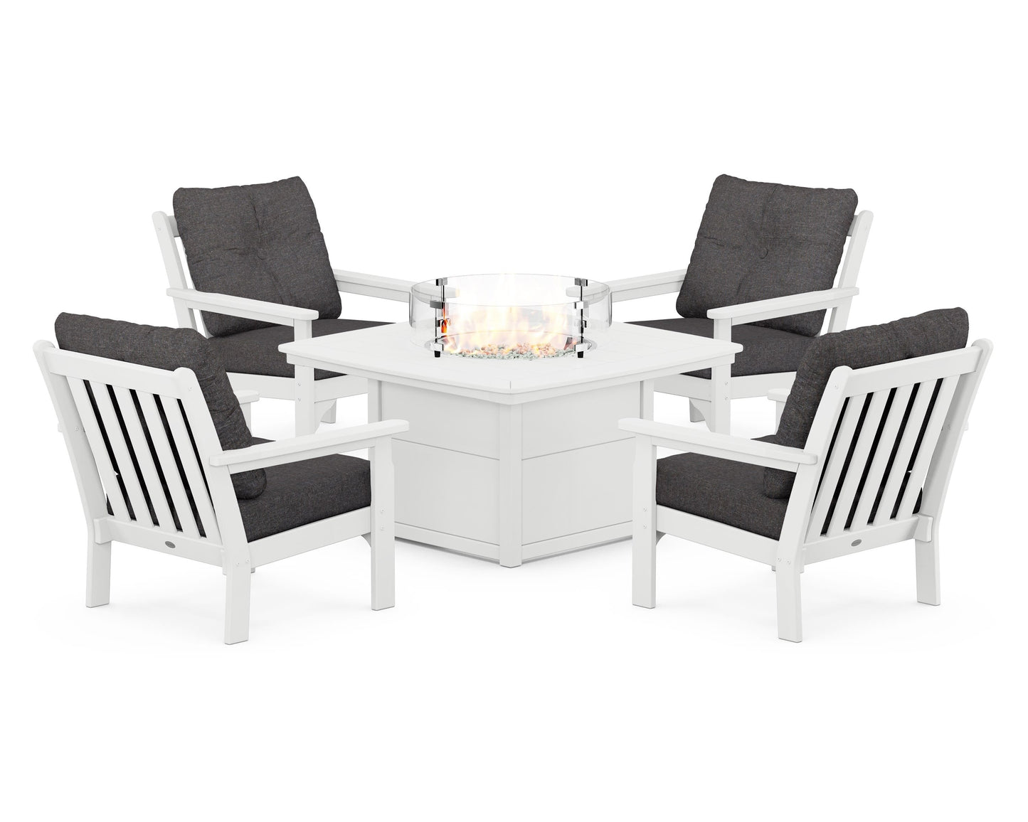 Vineyard 5-Piece Conversation Set with Fire Pit Table