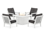 Vineyard 5-Piece Conversation Set with Fire Pit Table
