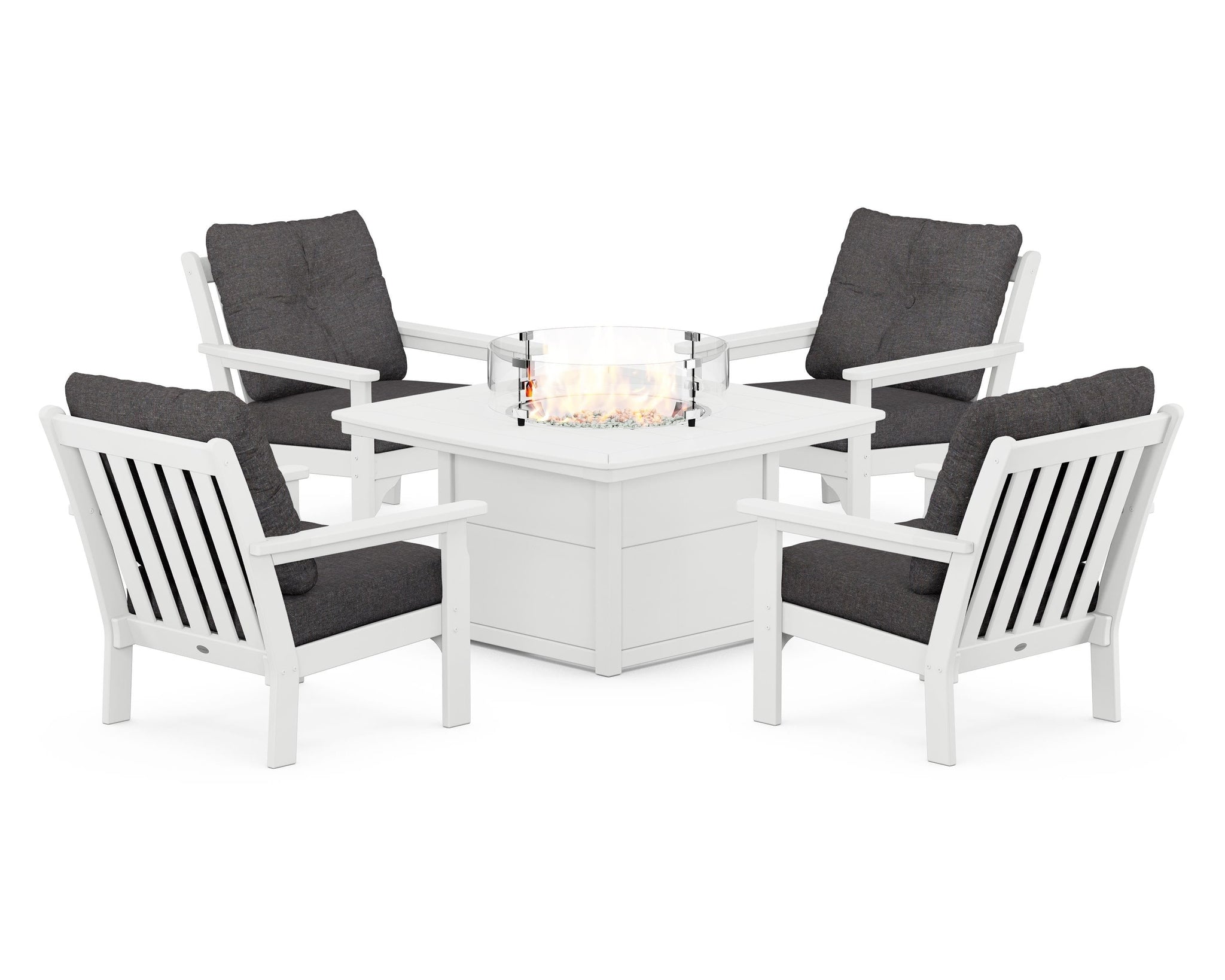 Vineyard 5-Piece Conversation Set with Fire Pit Table