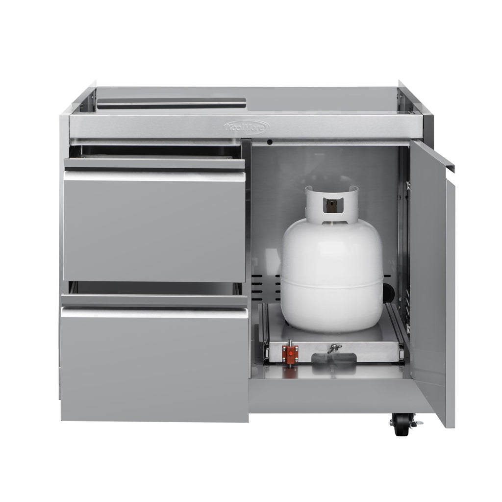 KoolMore Outdoor Kitchen 30 in. BBQ Liquid Propane Grill with Cabinet in Stainless-Steel