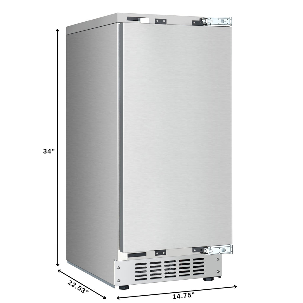 KoolMore Reserve 15 in. Residential Panel Ready Ice Maker 57 lbs/24hr in Stainless-Steel