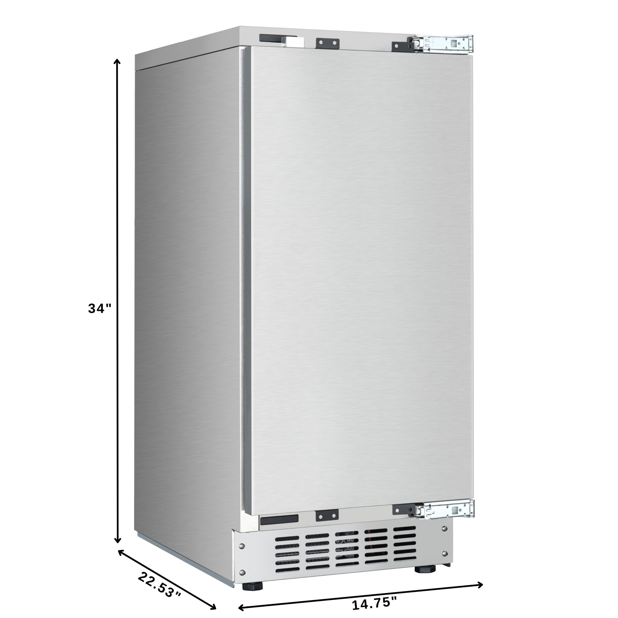 KoolMore Reserve 15 in. Residential Panel Ready Ice Maker 57 lbs/24hr in Stainless-Steel