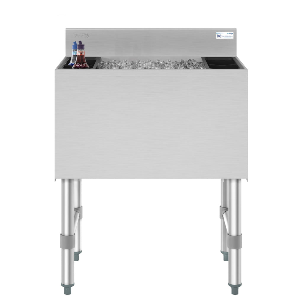 24 in. Commercial Underbar Ice Bin with Siding Lid in Stainless Steel