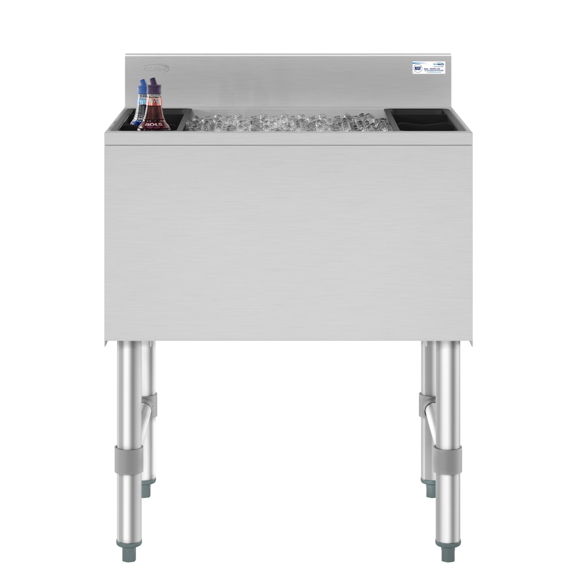 24 in. Commercial Underbar Ice Bin with Siding Lid in Stainless Steel