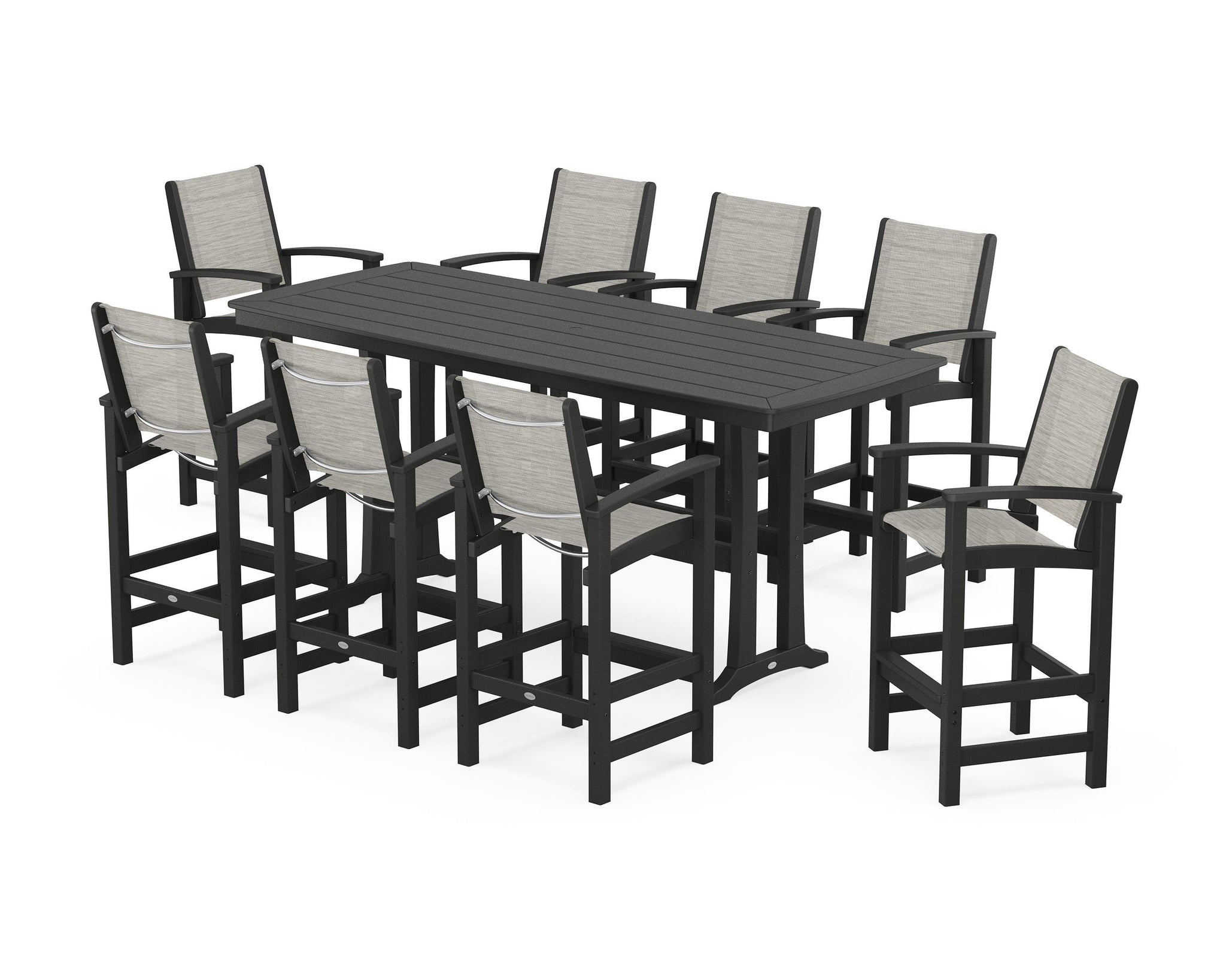 Coastal 9-Piece Bar Set with Trestle Legs