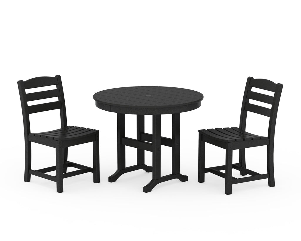 La Casa Café Side Chair 3-Piece Round Dining Set