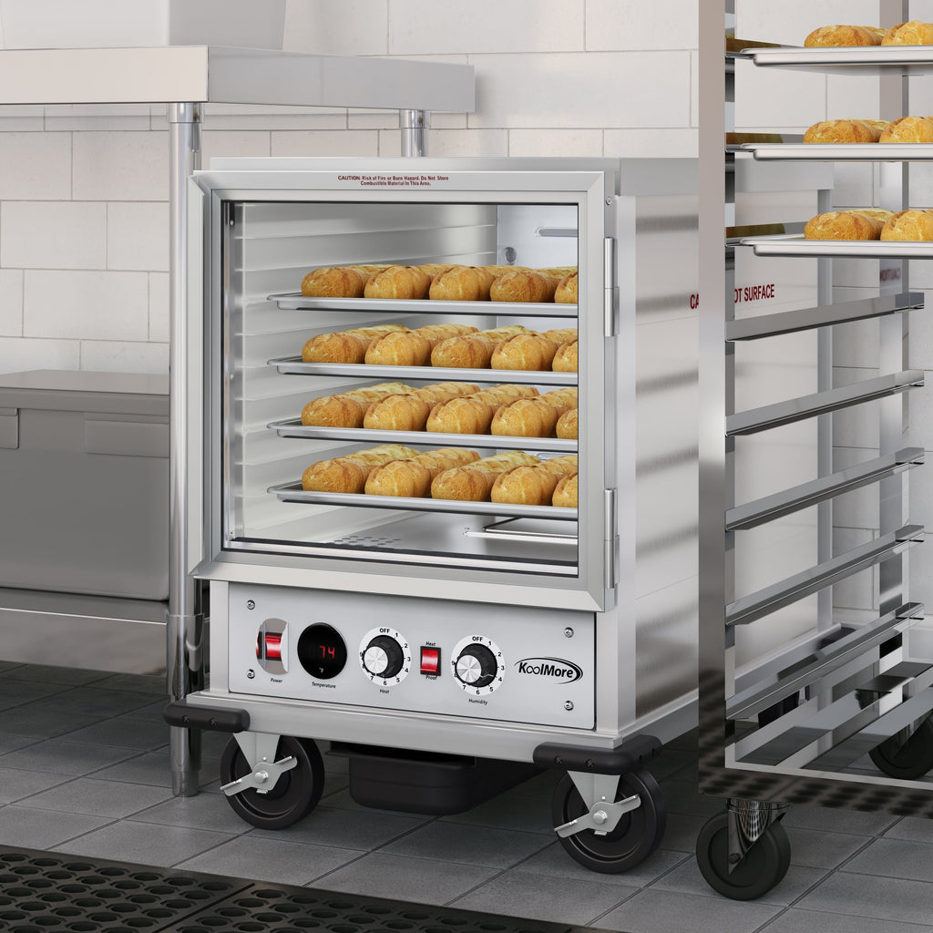 33 in. Commercial Insulated Half-Size Heated Holding Proofing Cabinet with 12-Pan Capacity and Glass Door in Silver