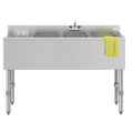 48 in. Three-Compartment Commercial Under-Bar Sink with 3 in. Backsplash, Left Drainboard and Low Lead Faucet, NSF Certified in Stainless Steel
