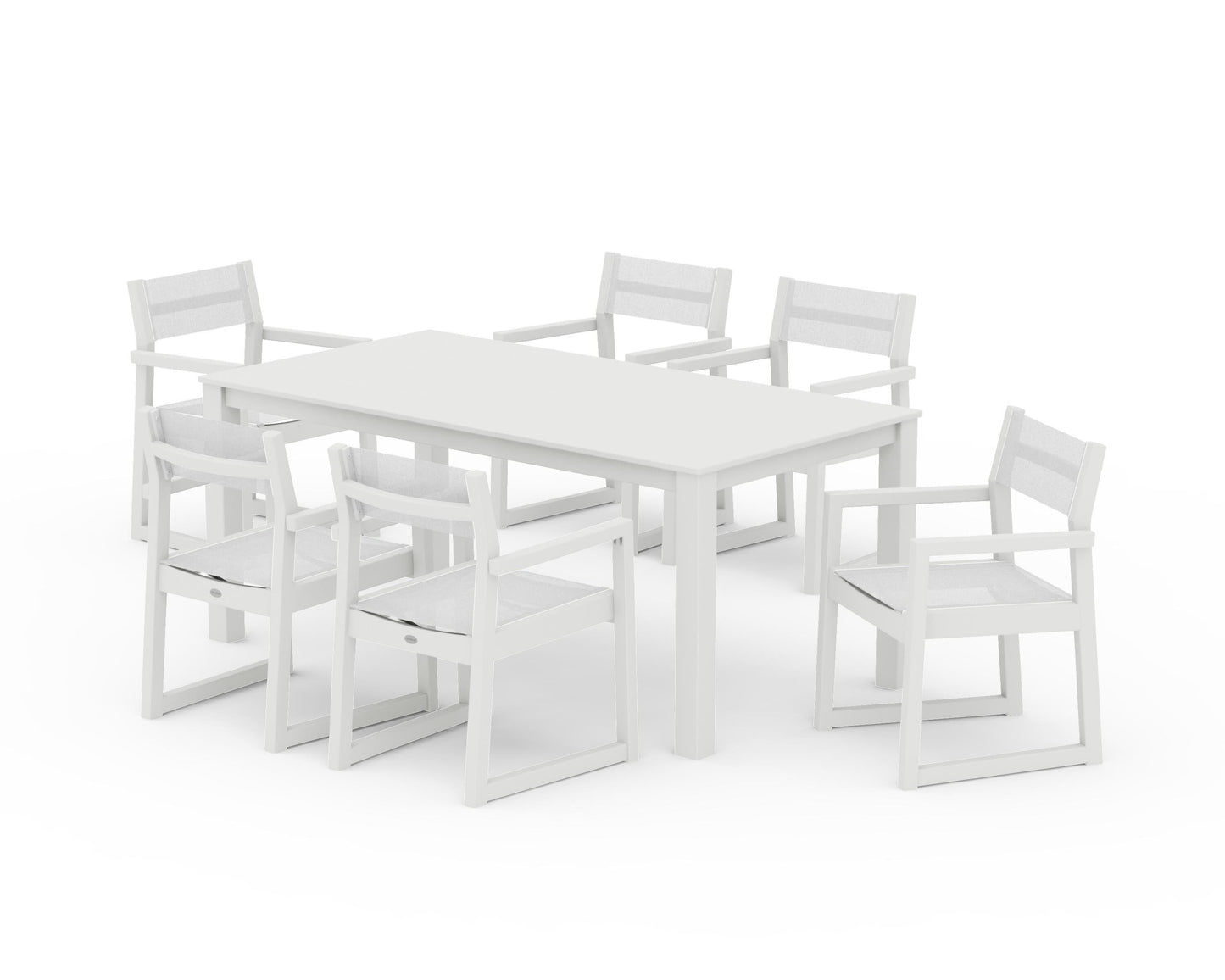 EDGE Sling Arm Chair 7-Piece Parsons Dining Set