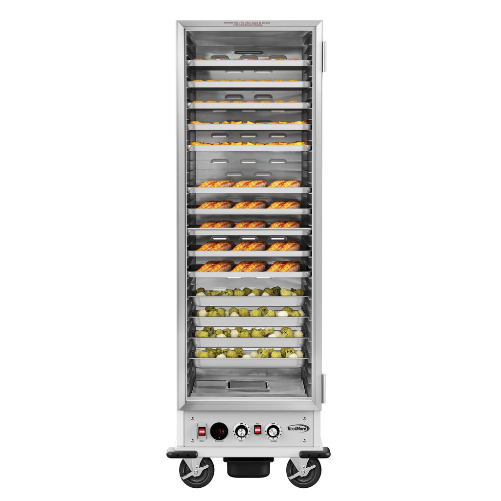 33 in. Commercial Non-Insulated Glass Door Heated Holding/Proofing Cabinet with 36-Pan Capacity in Silver