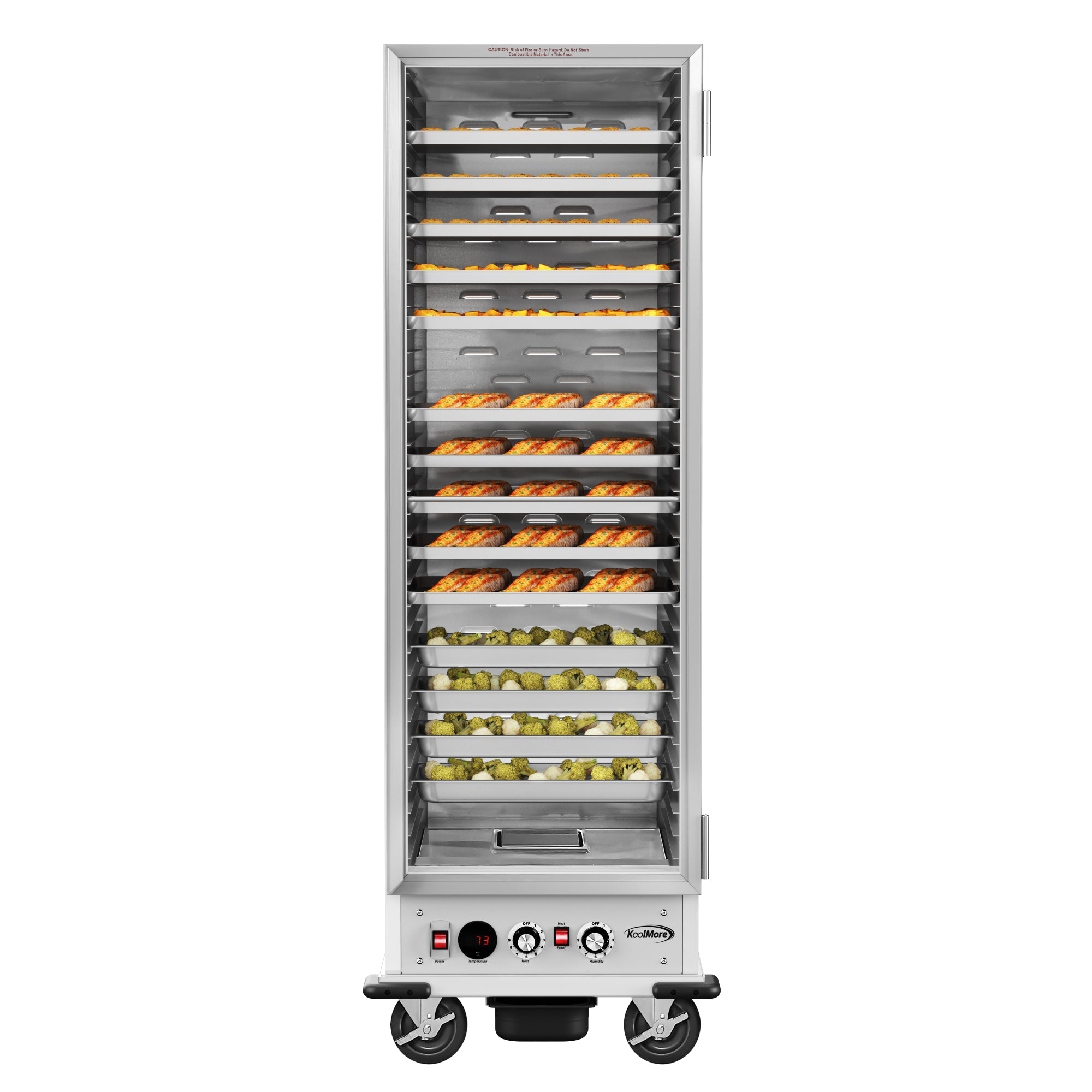 33 in. Commercial Non-Insulated Glass Door Heated Holding/Proofing Cabinet with 36-Pan Capacity in Silver