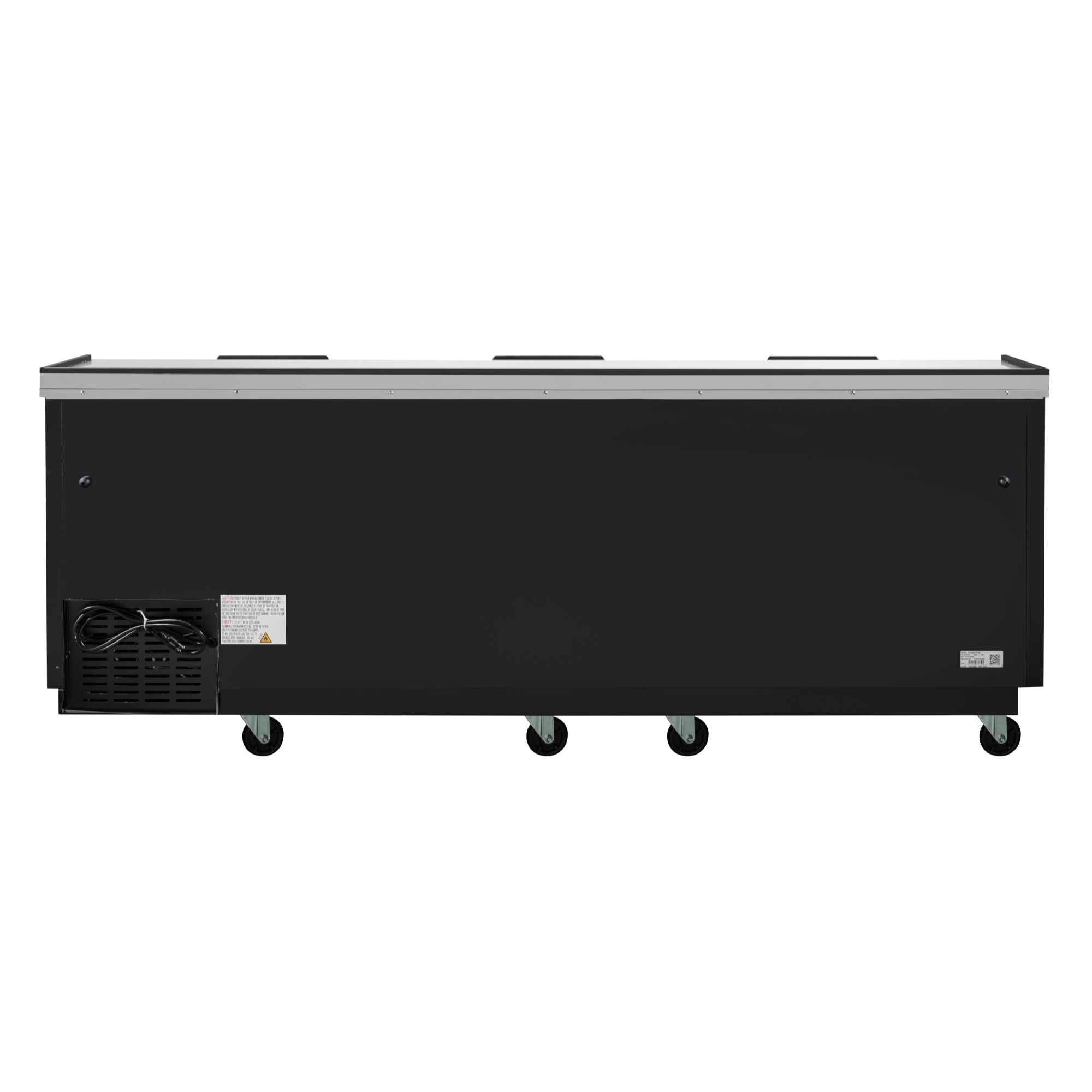 95 in. Commercial Bottle Cooler in Black with Built-In Opener, ETL Listed, 30 cu. ft.