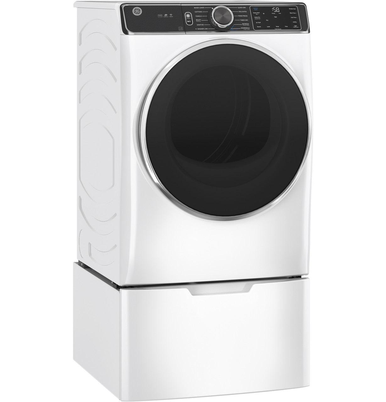 GE GE® ENERGY STAR® 7.8 cu. ft. Capacity Smart Front Load Gas Dryer with Steam and Sanitize Cycle