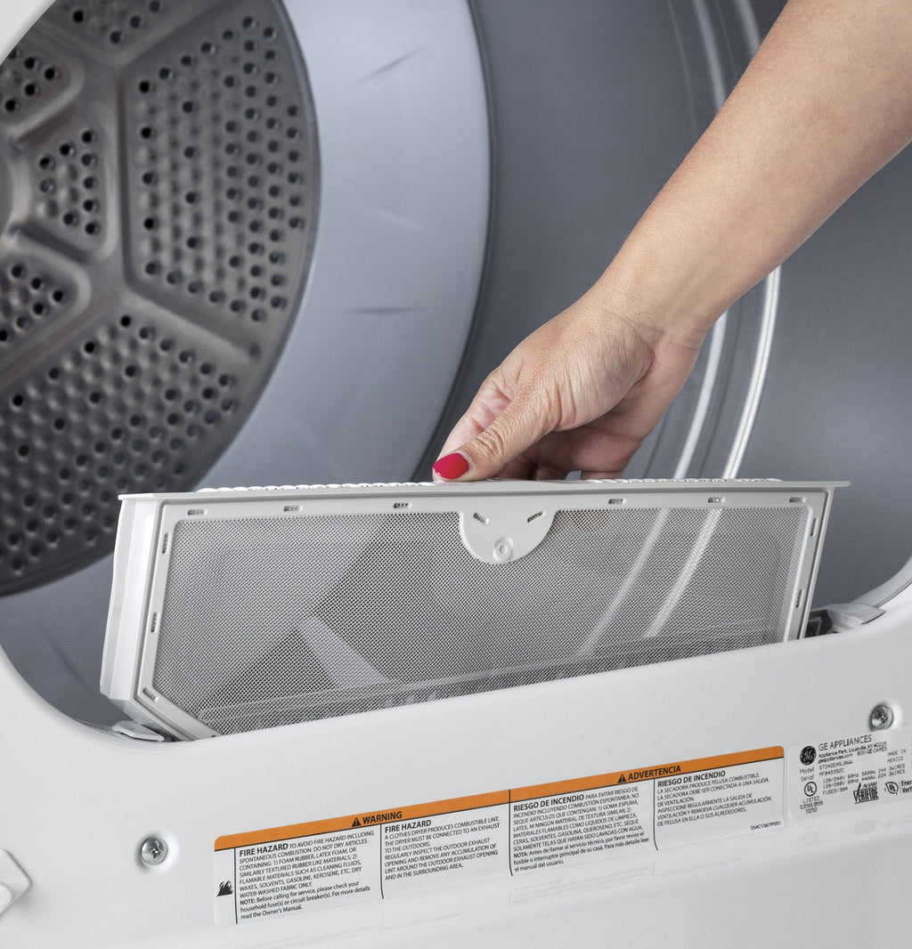GE 6.2 cu. ft. Capacity Electric Dryer with Up To 120 ft. Venting and Shallow Depth