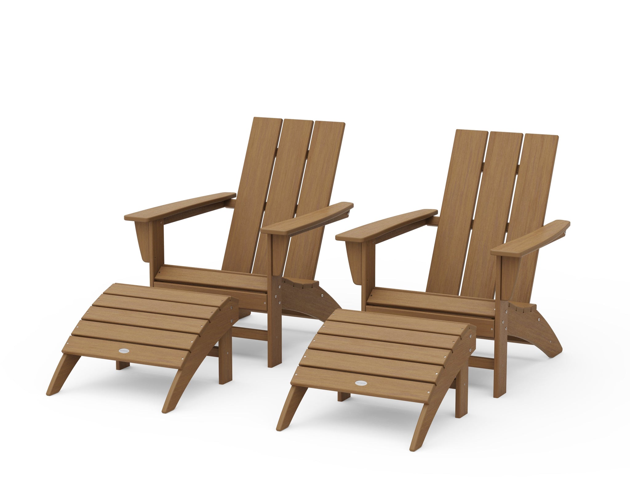 Modern Adirondack Chair 4-Piece Set with Ottomans