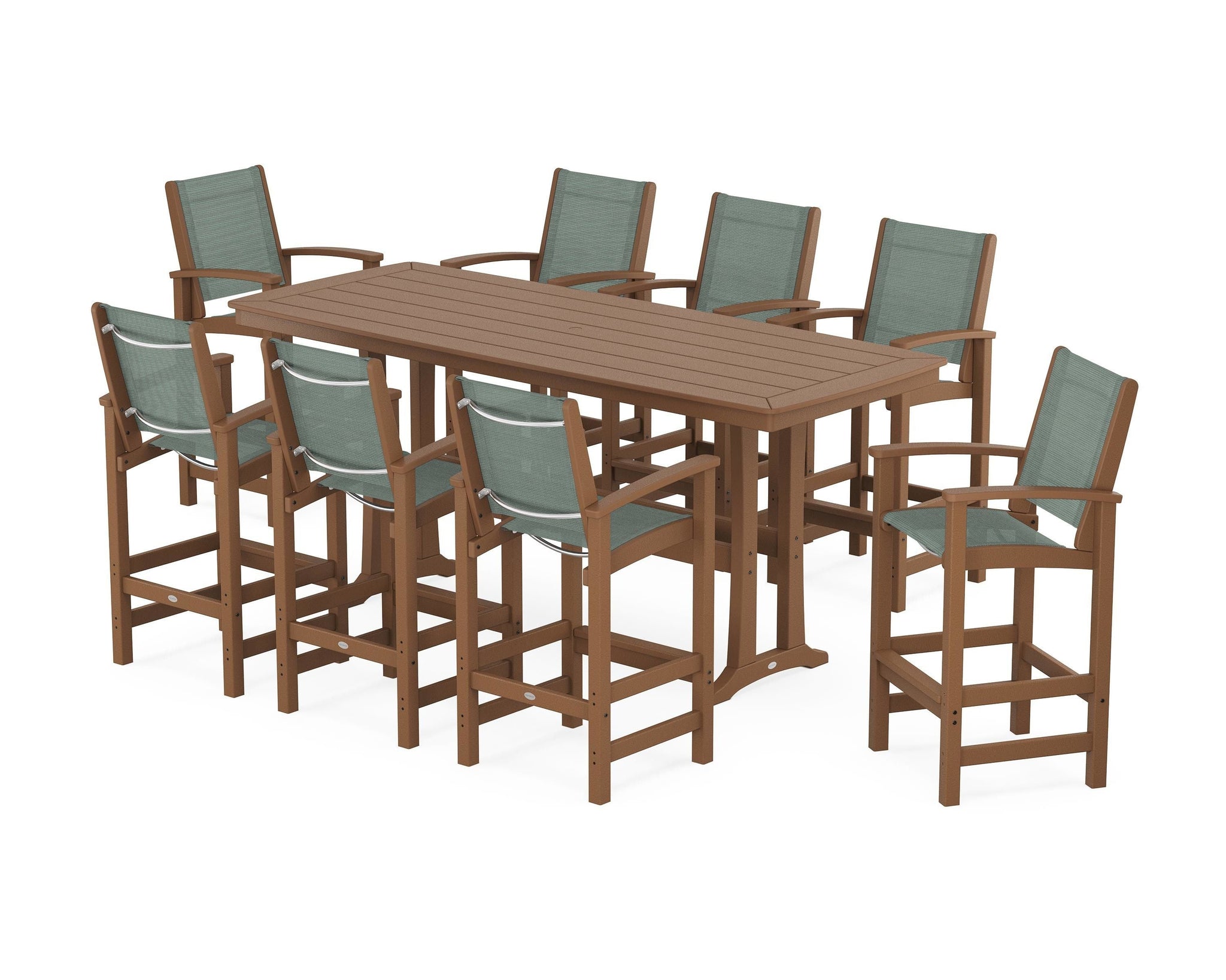 Coastal 9-Piece Bar Set with Trestle Legs