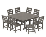 Lakeside 9-Piece Nautical Trestle Dining Set