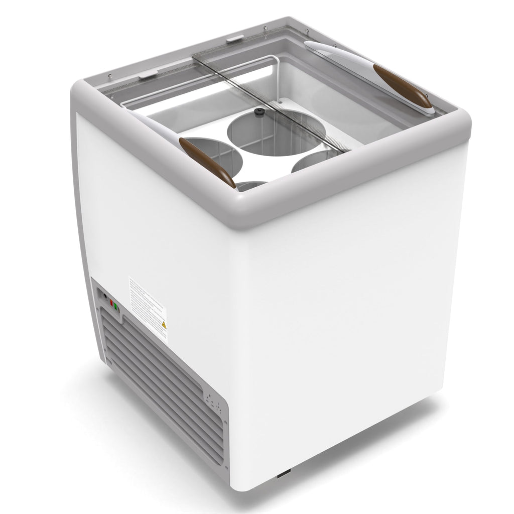 26 in. 4 Tub Ice Cream Dipping Cabinet Display Freezer with Sliding Glass Door, 6 cu. ft.