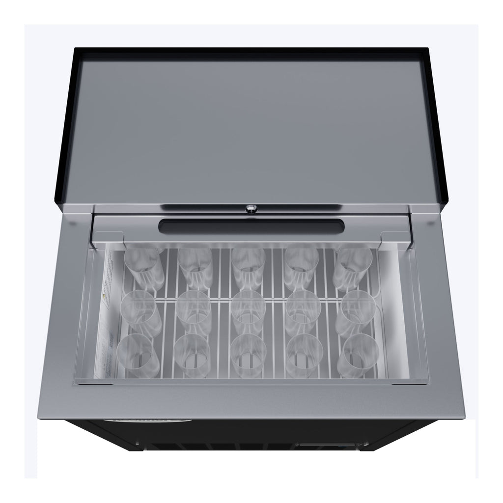 25 in. Commercial Glass Froster in Black Steel, ETL Listed, 5 cu. ft.