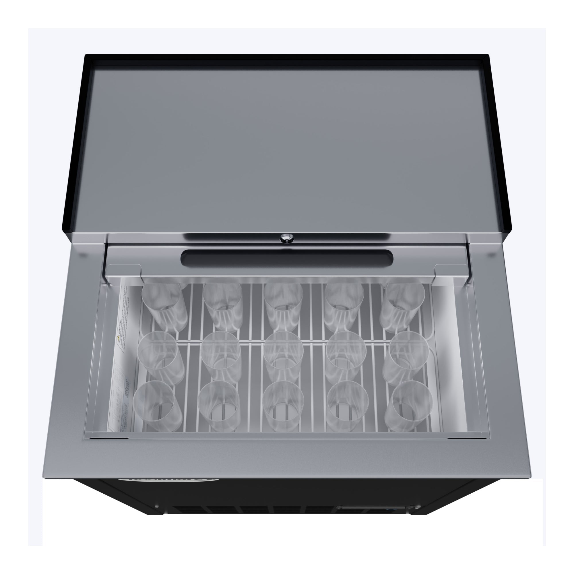 25 in. Commercial Glass Froster in Black Steel, ETL Listed, 5 cu. ft.