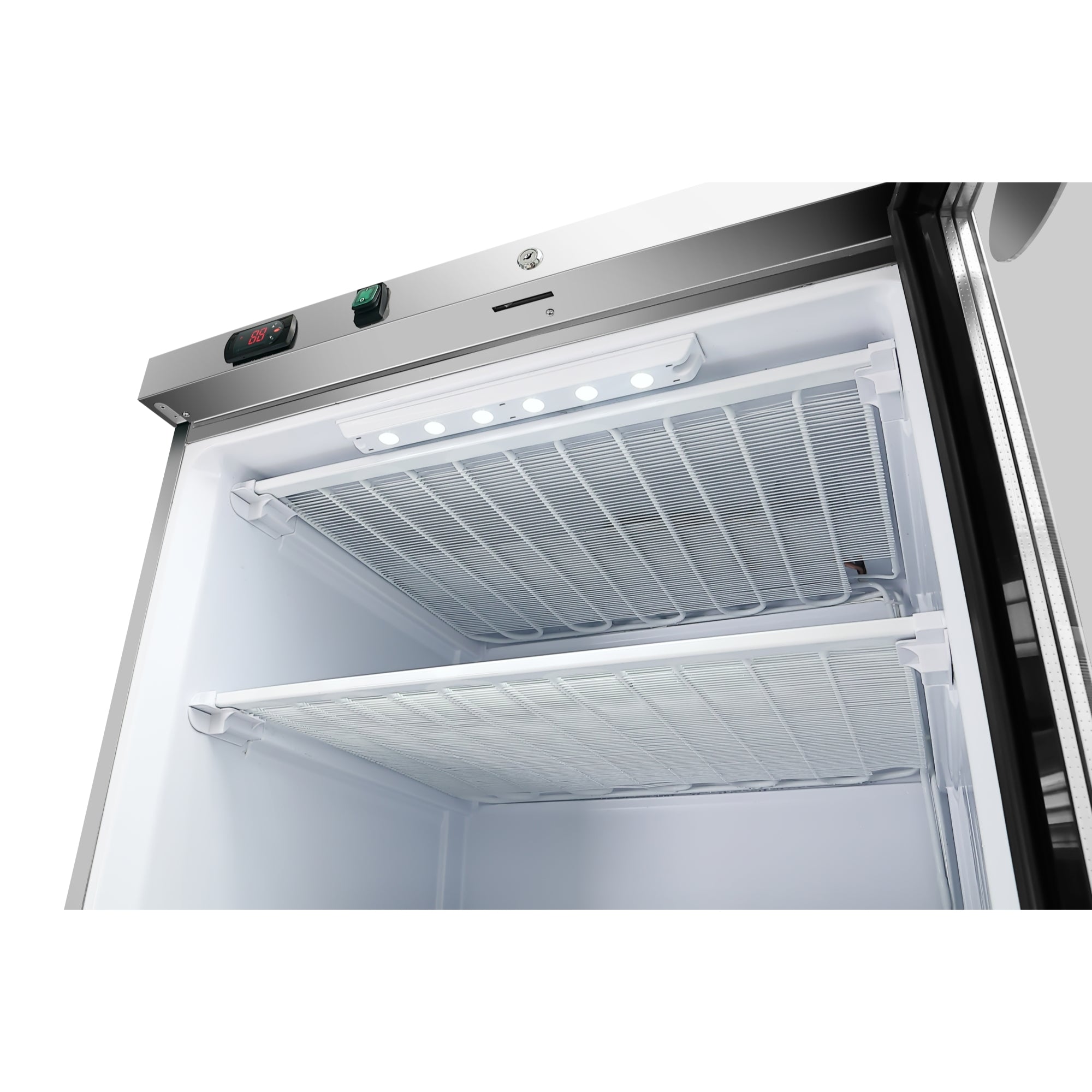 21 Cu. Ft. Commercial Freezer with Glass Door in Stainless Steel - Manual Defrost