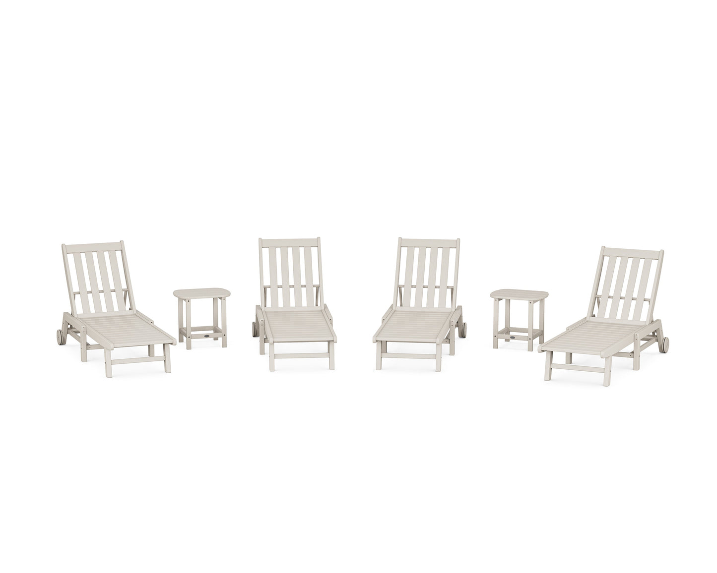 Vineyard 6-Piece Chaise with Wheels Set