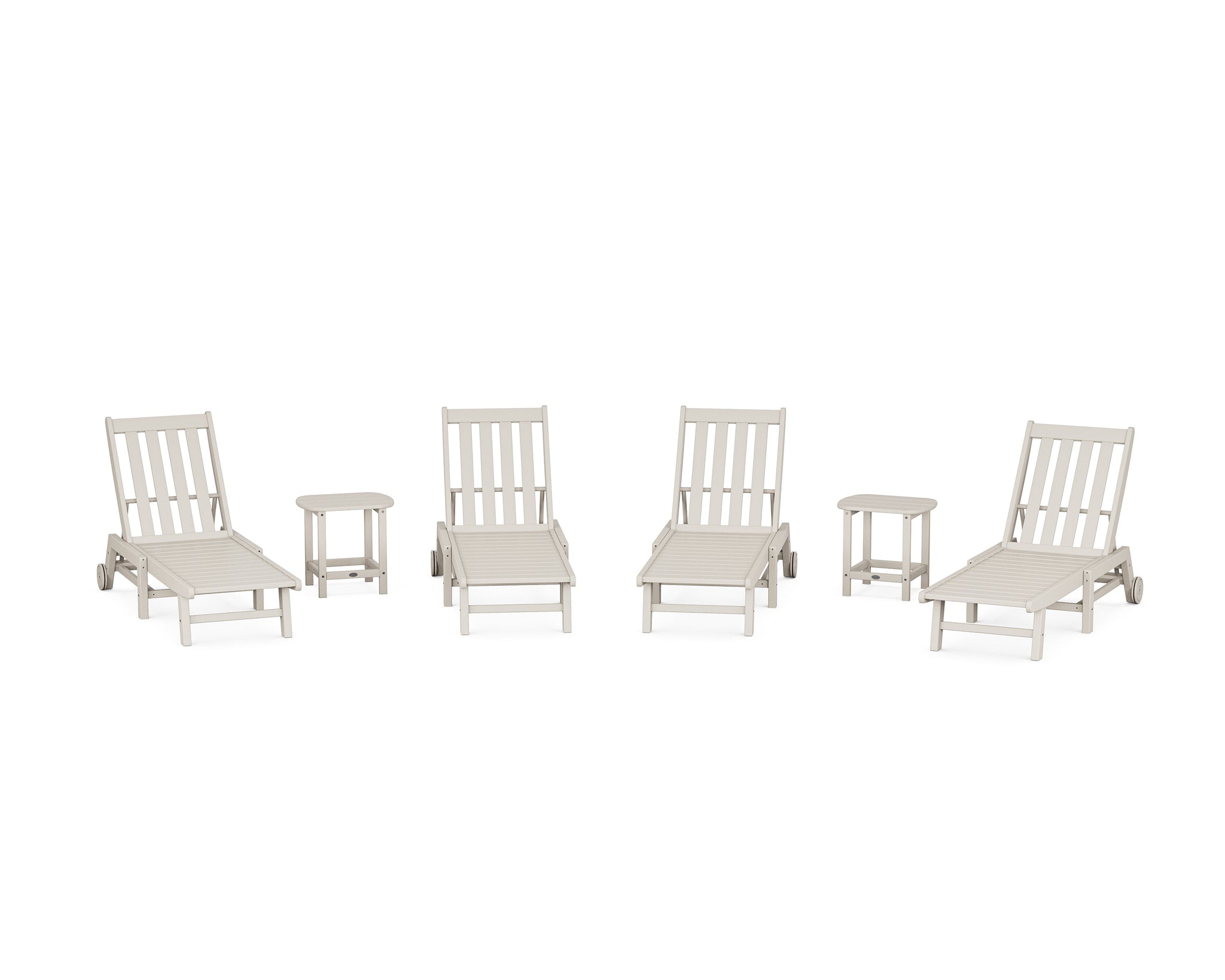 Vineyard 6-Piece Chaise with Wheels Set