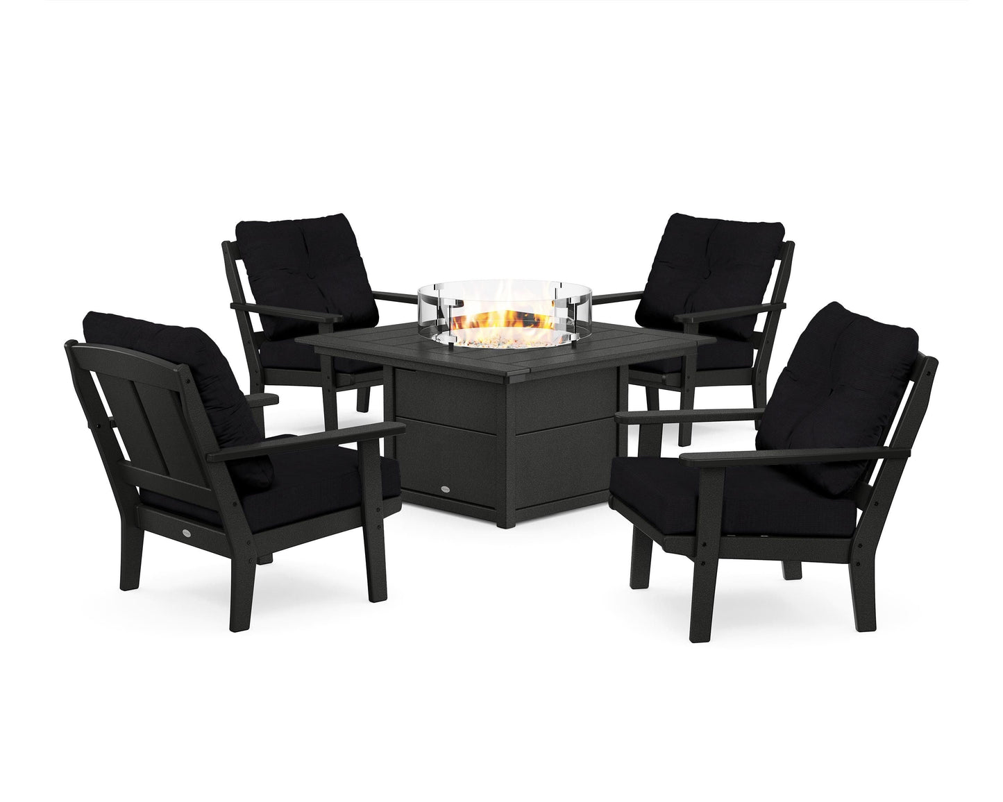 Mission 5-Piece Deep Seating Set with Fire Pit Table