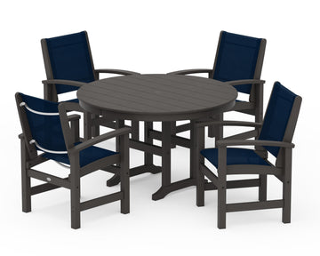 Coastal 5-Piece Round Farmhouse Dining Set