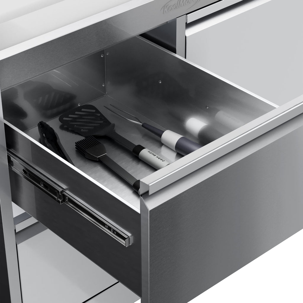 KoolMore Outdoor Kitchen 30 in. BBQ Liquid Propane Grill with Cabinet in Stainless-Steel