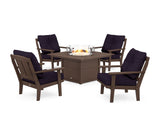 Mission 5-Piece Deep Seating Set with Fire Pit Table