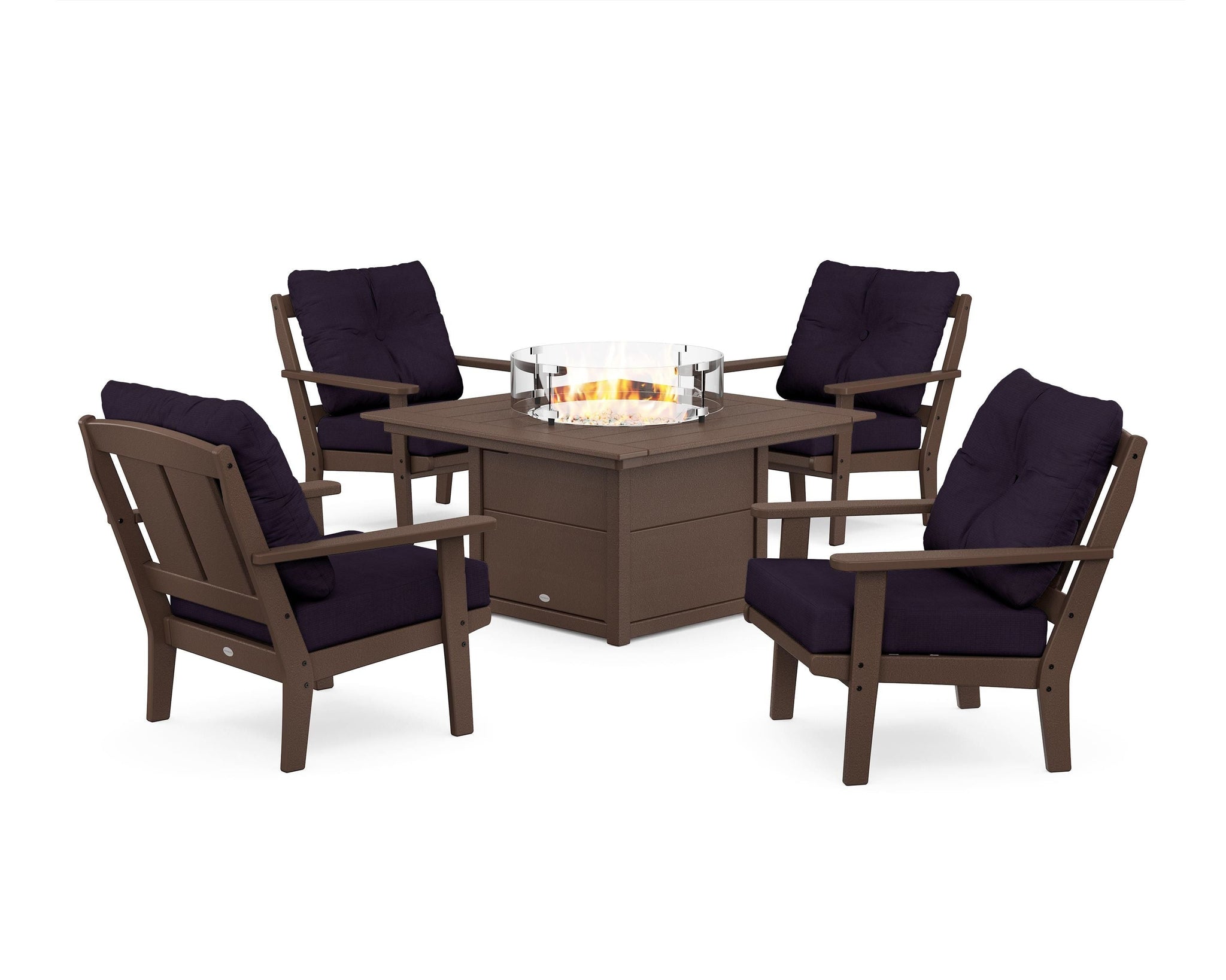Mission 5-Piece Deep Seating Set with Fire Pit Table