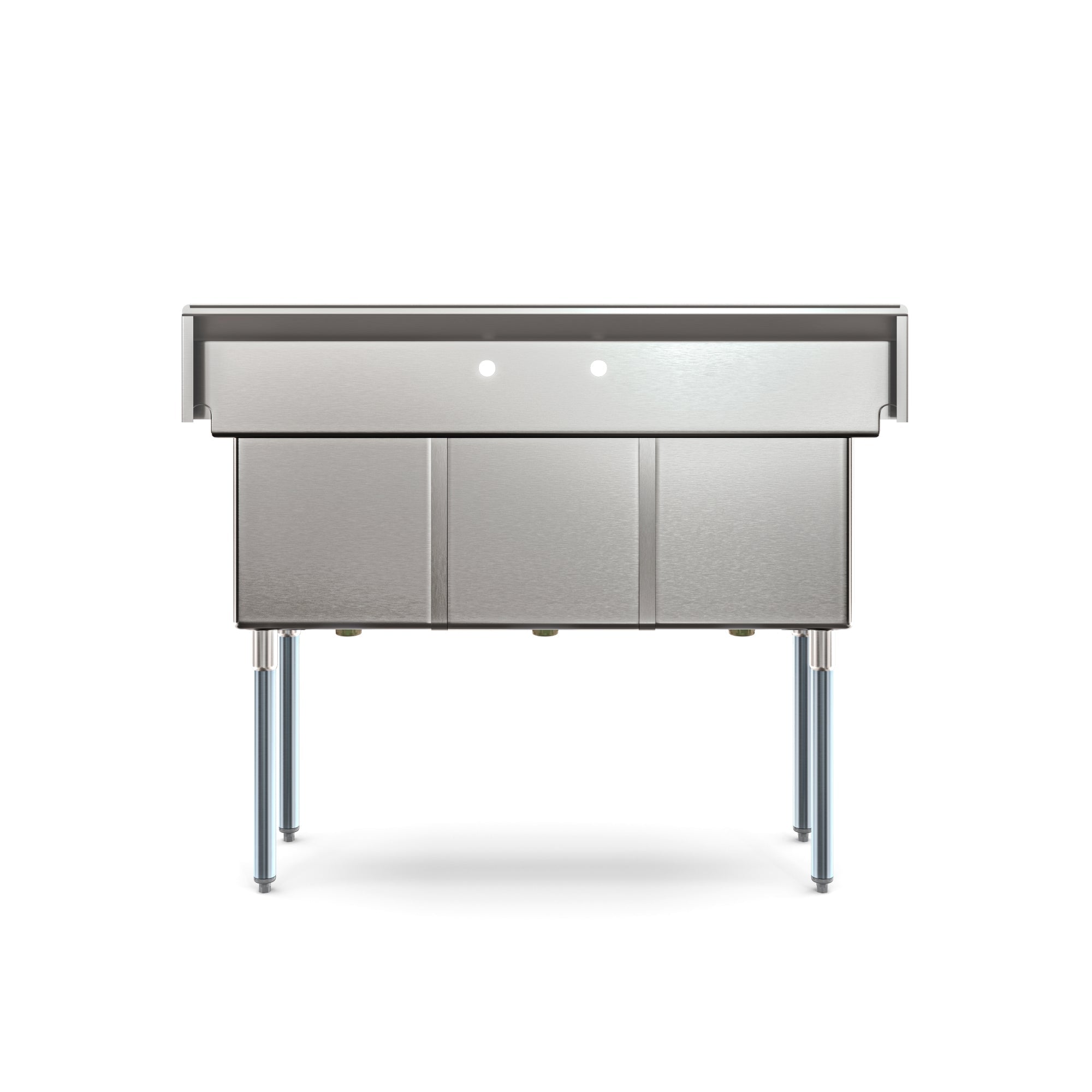 51 in. Three Compartment Commercial Sink, Bowl Size 15x15x14, 18 Gauge Stainless-Steel