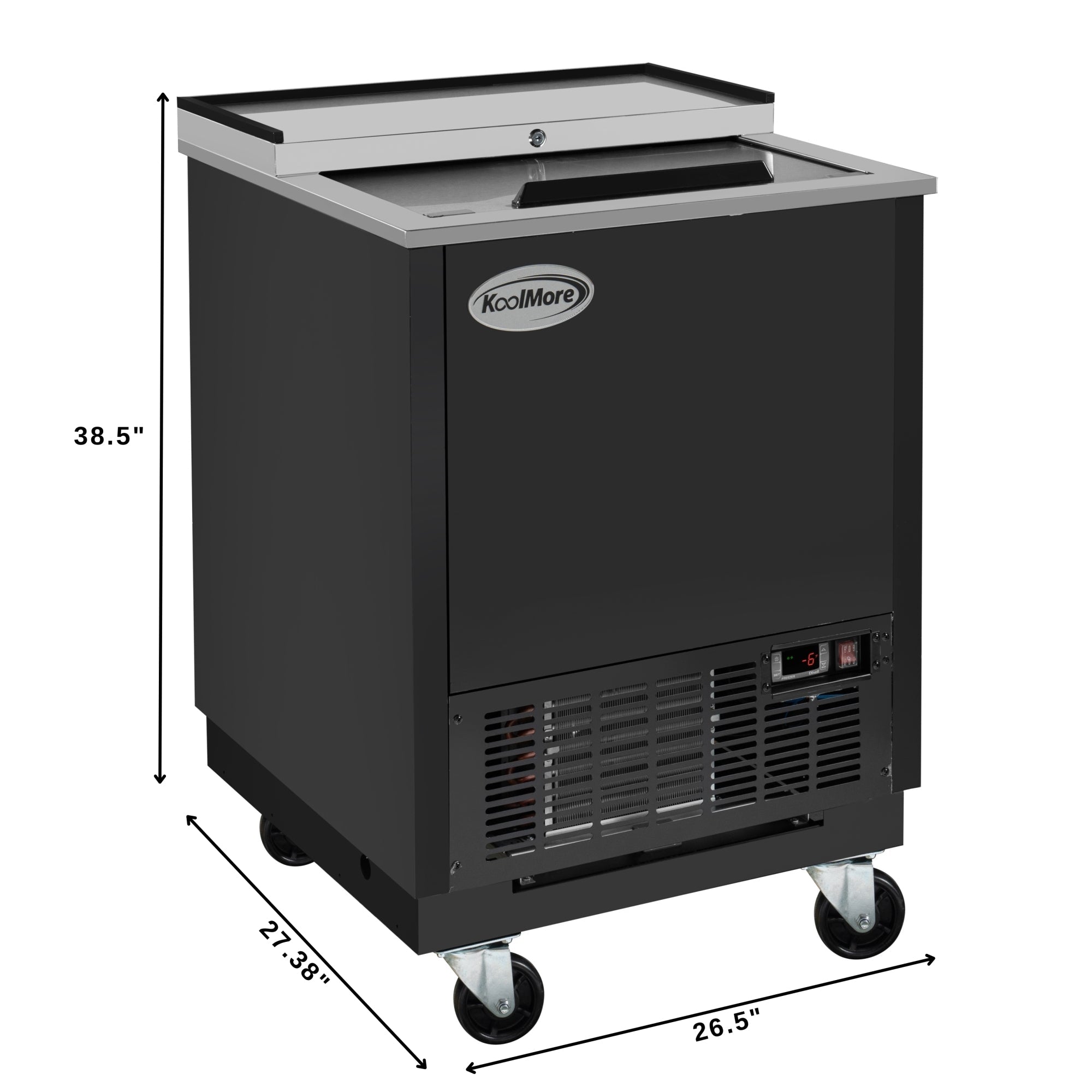 25 in. Commercial Glass Froster in Black Steel, ETL Listed, 5 cu. ft.