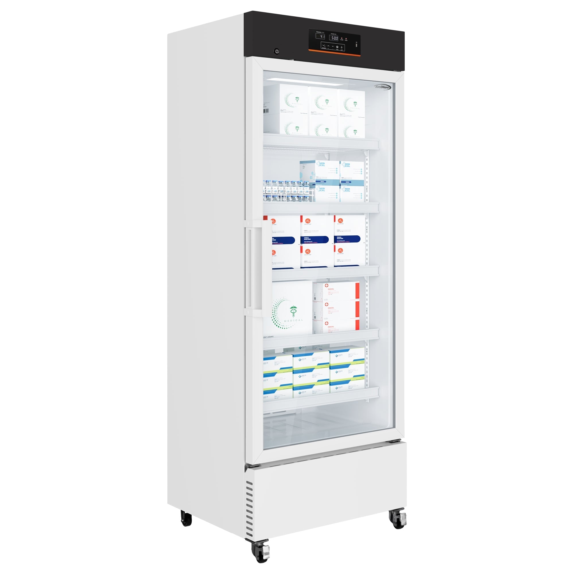 25 in. 15 cu. ft. Medical Pharmacy Refrigerator With Multi-Level Emergency Alarms in White, UL Listed