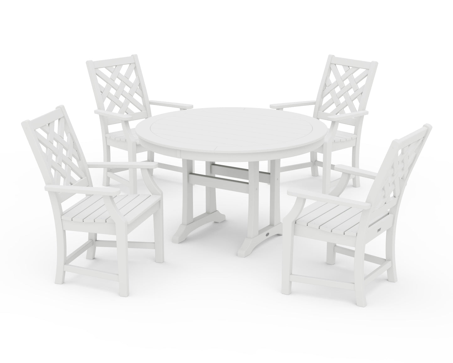 Wovendale 5-Piece Round Dining Set with Trestle Legs