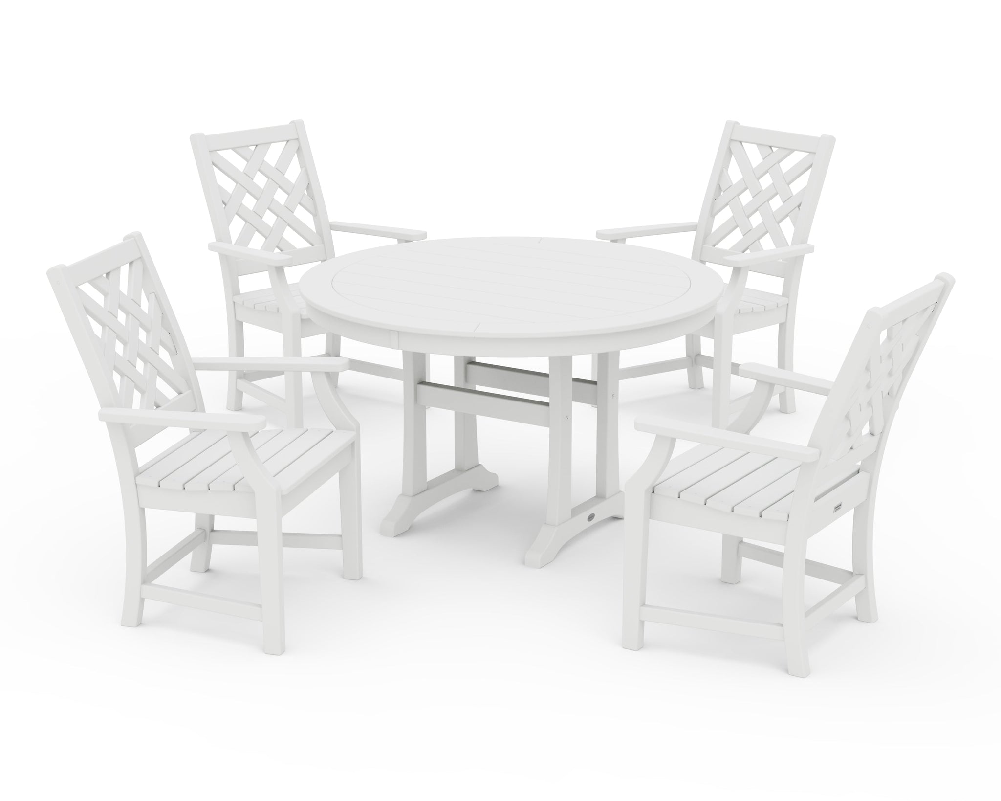 Wovendale 5-Piece Round Dining Set with Trestle Legs