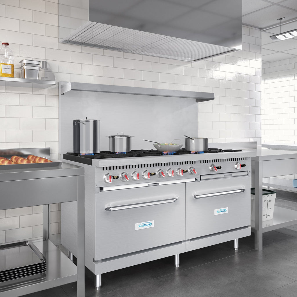 60 in. Commercial 10 Burner Natural Gas Range in Stainless-Steel