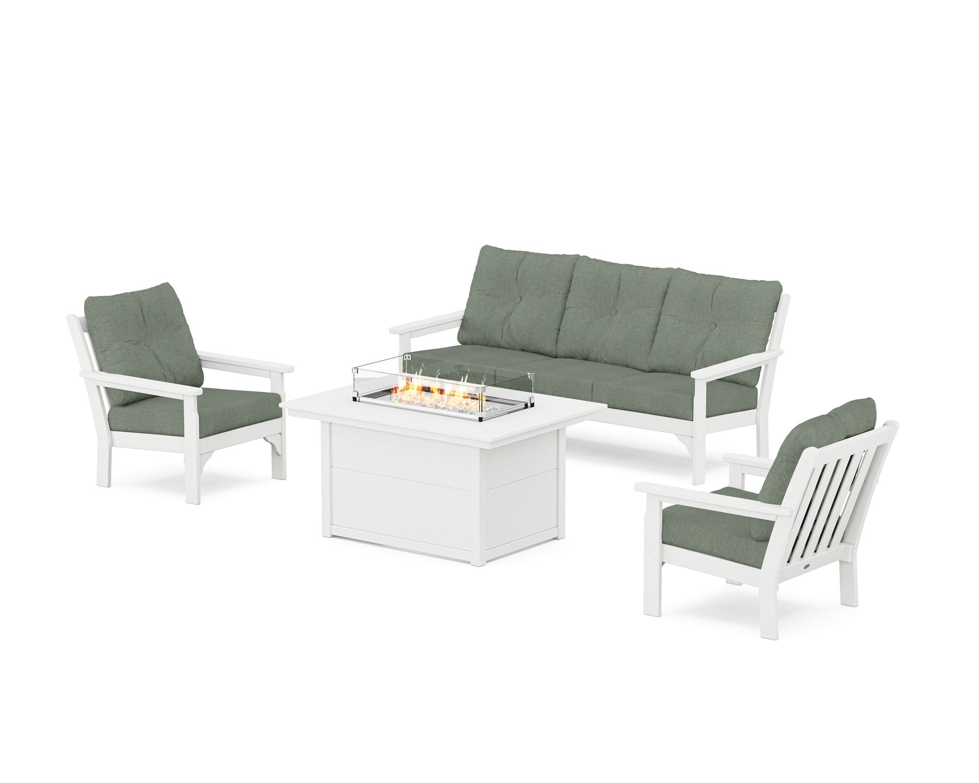 Vineyard Deep Seating Fire Pit Table Set