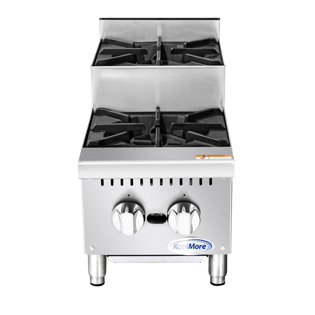 12 in. Two-Burner Commercial Step Up Range, 52000 BTU in Stainless-Steel