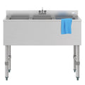 38 in. Three-Compartment Commercial Bar Sink with 3 in. Backsplash and Low Lead Faucet, NSF Certified in Stainless Steel