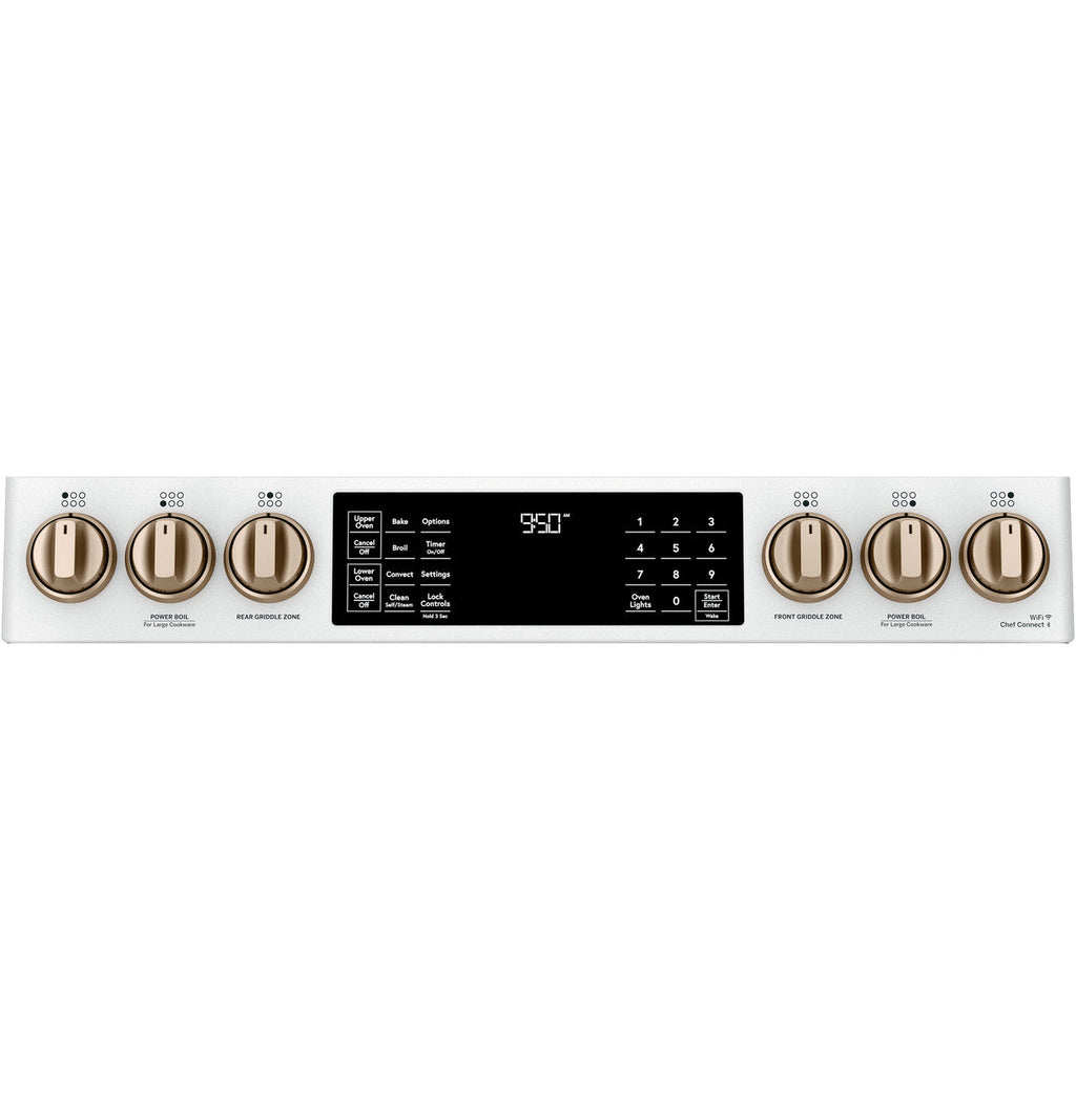 CAFÉ™ 30" Smart Slide-In, Front-Control, Dual-Fuel, Double-Oven Range with Convection