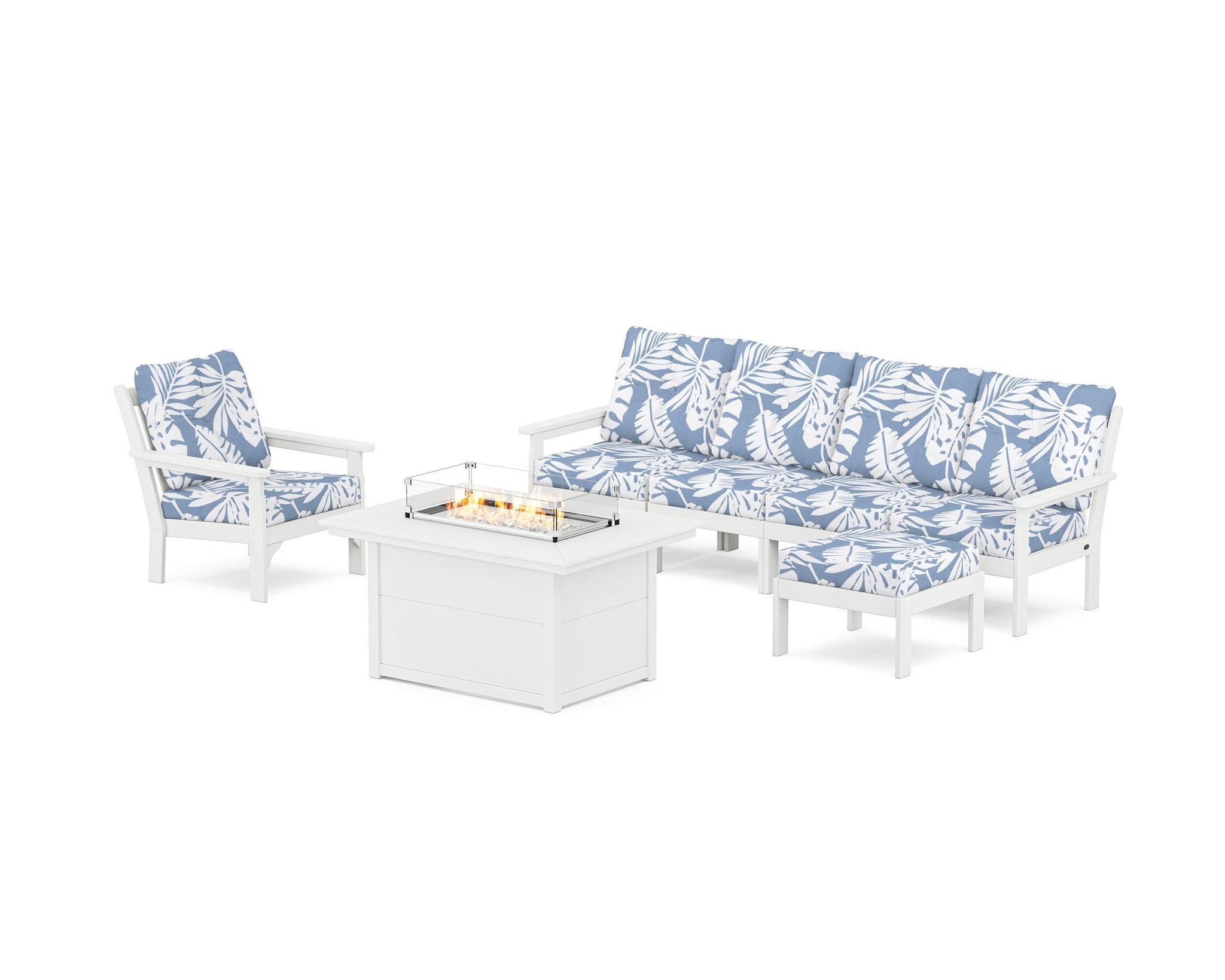 Vineyard Sectional Lounge and Fire Pit Set