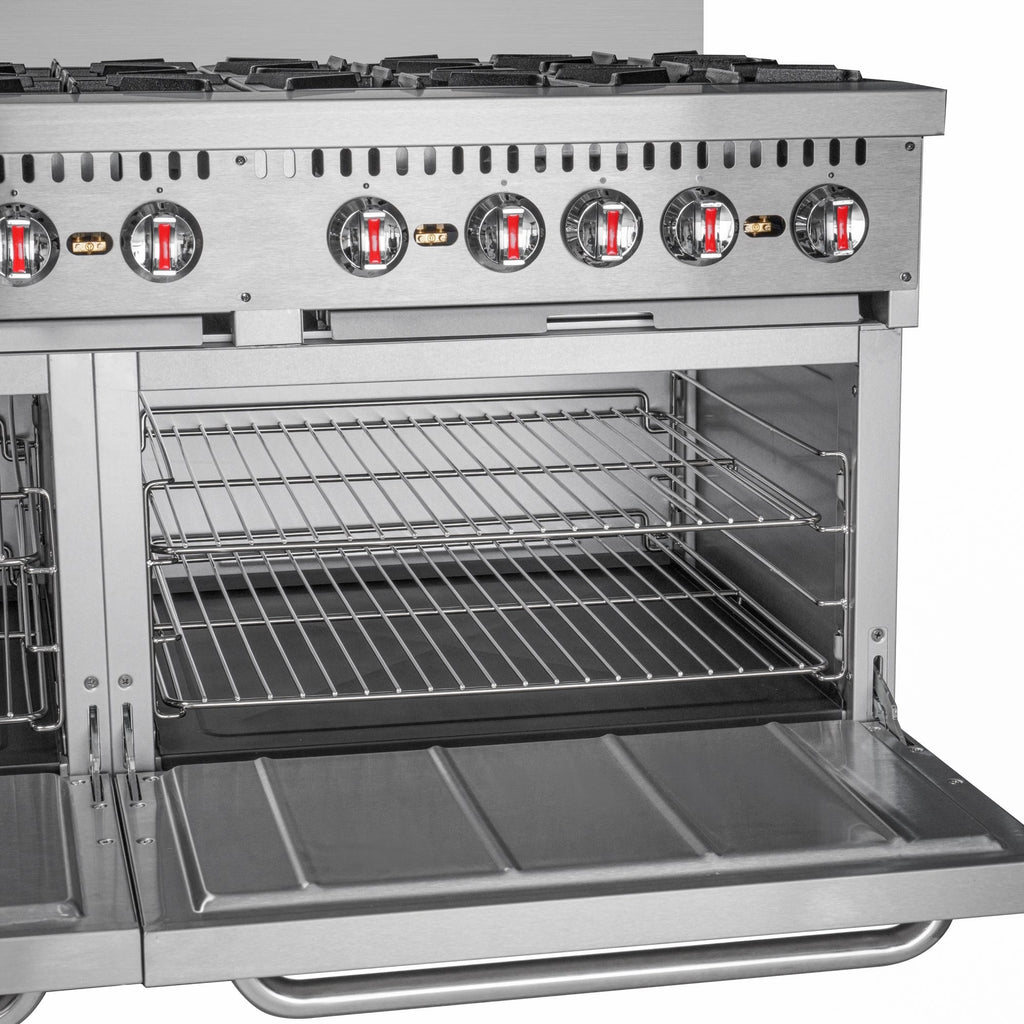 60 in. Commercial 10 Burner Natural Gas Range in Stainless-Steel