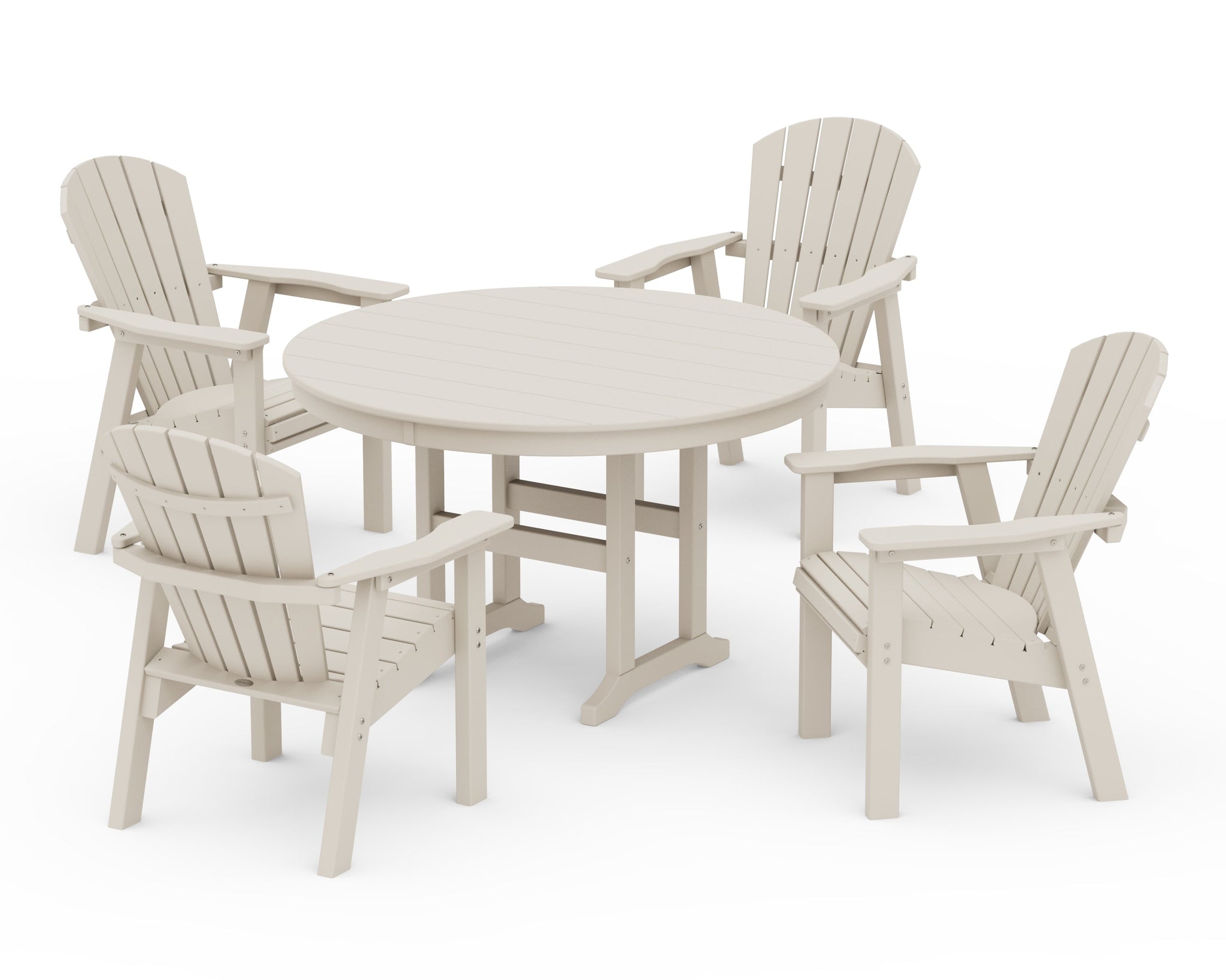 Seashell 5-Piece Round Farmhouse Dining Set