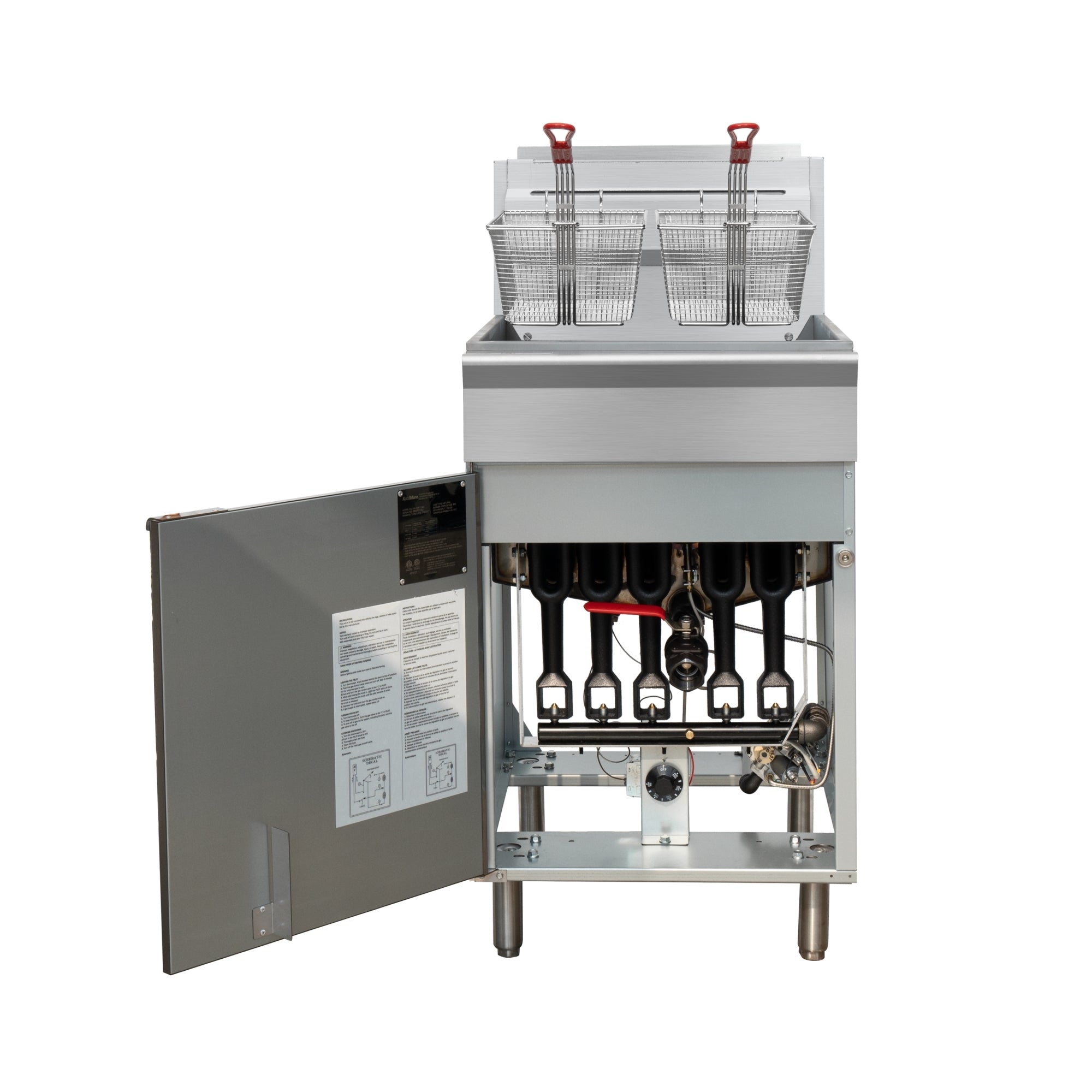 75 lb. Floor Standing Natural Gas Commercial Fryer with 150,000 BTU in Stainless-Steel, ETL Listed